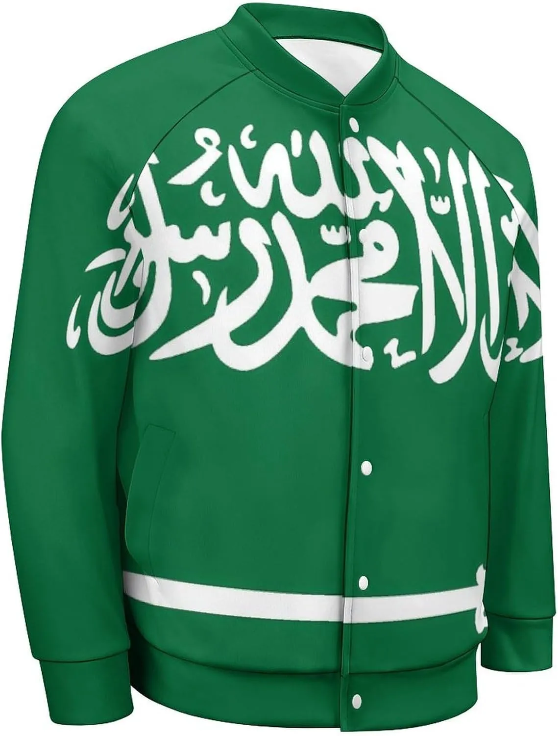 Saudi Arabia Flag Lightweight Men's Baseball Jackets Relaxed Fit Varsity Bomber Jacket Windbreaker Coat