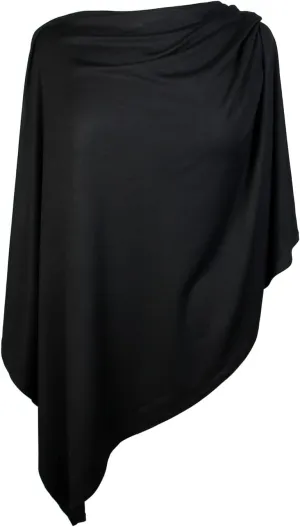 Scarfand's Cotton Blend Jersey Poncho Sweater Top