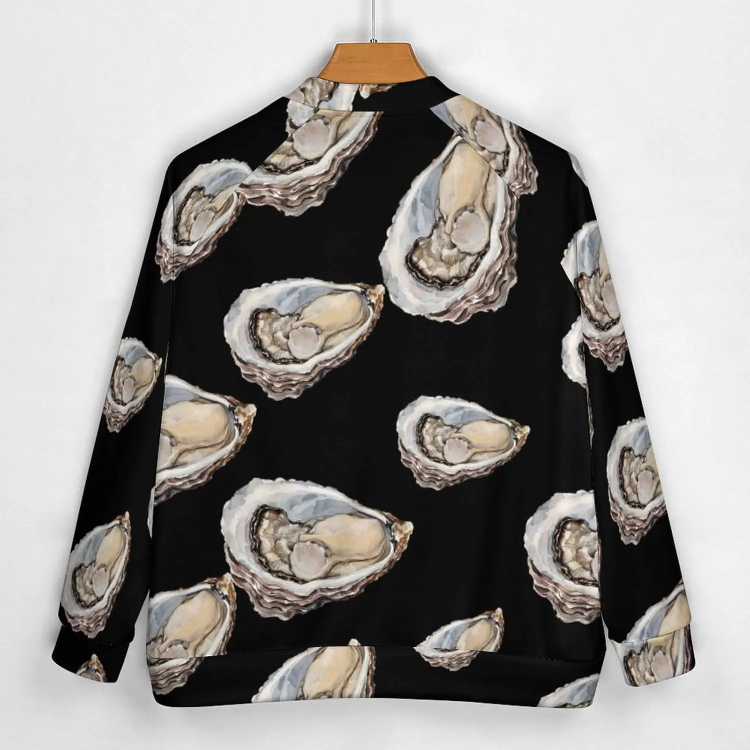 Seafood Oyster Lightweight Men's Baseball Jackets Relaxed Fit Varsity Bomber Jacket Windbreaker Coat