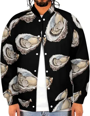 Seafood Oyster Lightweight Men's Baseball Jackets Relaxed Fit Varsity Bomber Jacket Windbreaker Coat