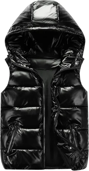 SEAUR - Puffer Vest Boy Winter Coat Shiny Girl Metallic Outwear Kids Sleeveless Jacket Down Warm Waterproof Waistcoat