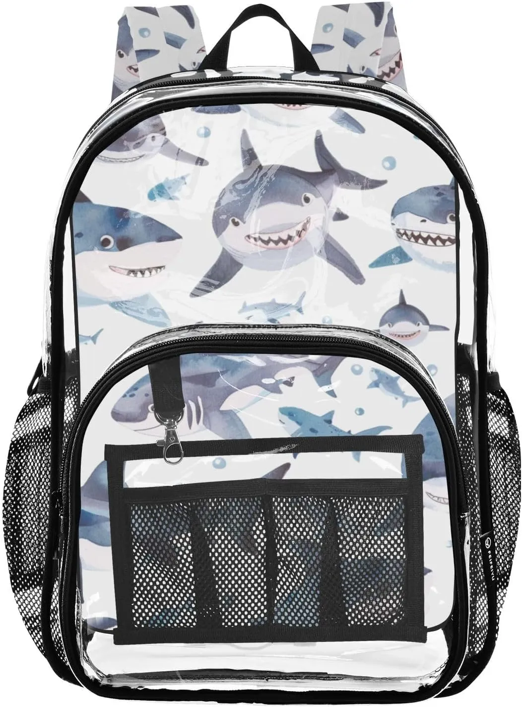 senya Transparent School Bag Chubby Sharks Travel Backpack With Water-Resistant PVC Plastic Clear Bagpack