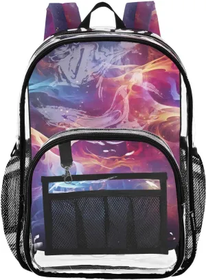 senya Transparent School Bag Colorful Light Travel Backpack With Water-Resistant PVC Plastic Clear Bagpack