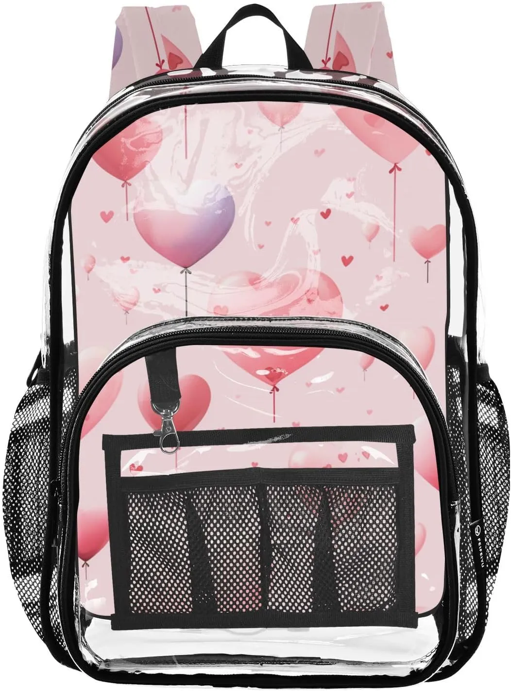 senya Transparent School Bag Love Balloons Rise Travel Backpack With Water-Resistant PVC Plastic Clear Bagpack