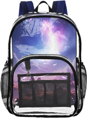 senya Transparent School Bag Purple Ray Canyon Travel Backpack With Water-Resistant PVC Plastic Clear Bagpack
