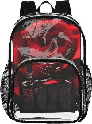 senya Transparent School Bag Scented Rose Travel Backpack With Water-Resistant PVC Plastic Clear Bagpack