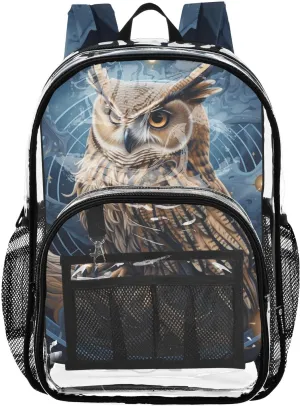 senya Transparent School Bag Witchcraft Magic Owl Travel Backpack With Water-Resistant PVC Plastic Clear Bagpack