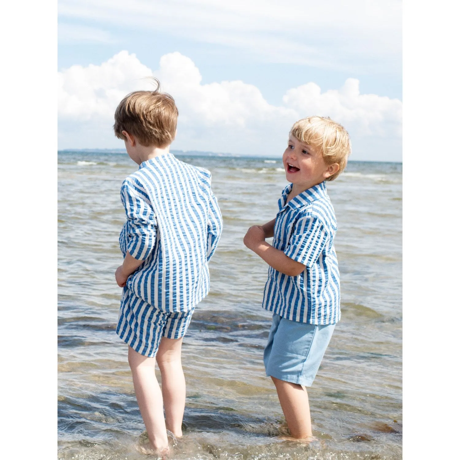 Serendipity Azur Stripe Long Shorts