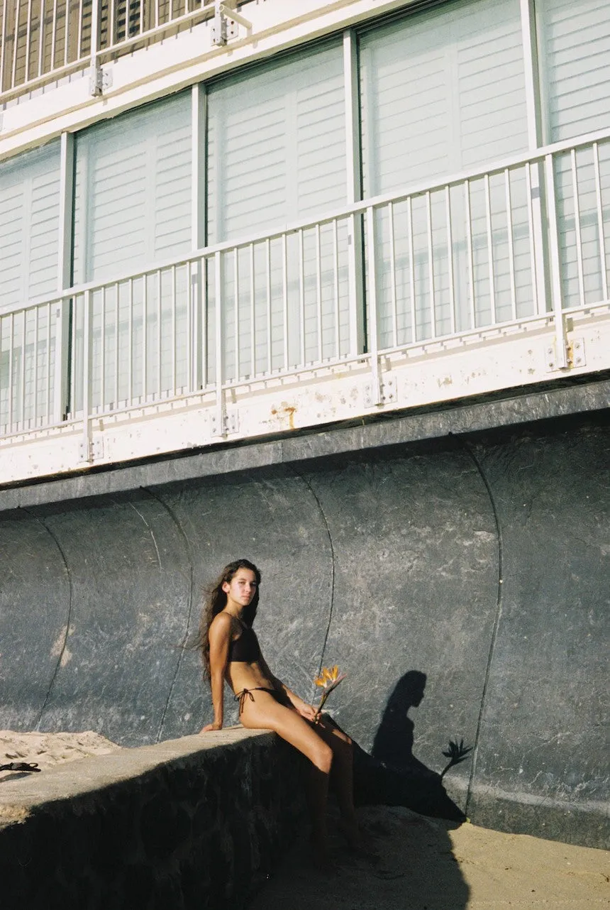 SET: Halter String Bikini Set in Semisweet Chocolate Brown