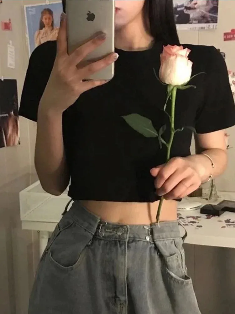 Sexy Minimalist Hot Sale Slim Fashion Short Sleeve Tee