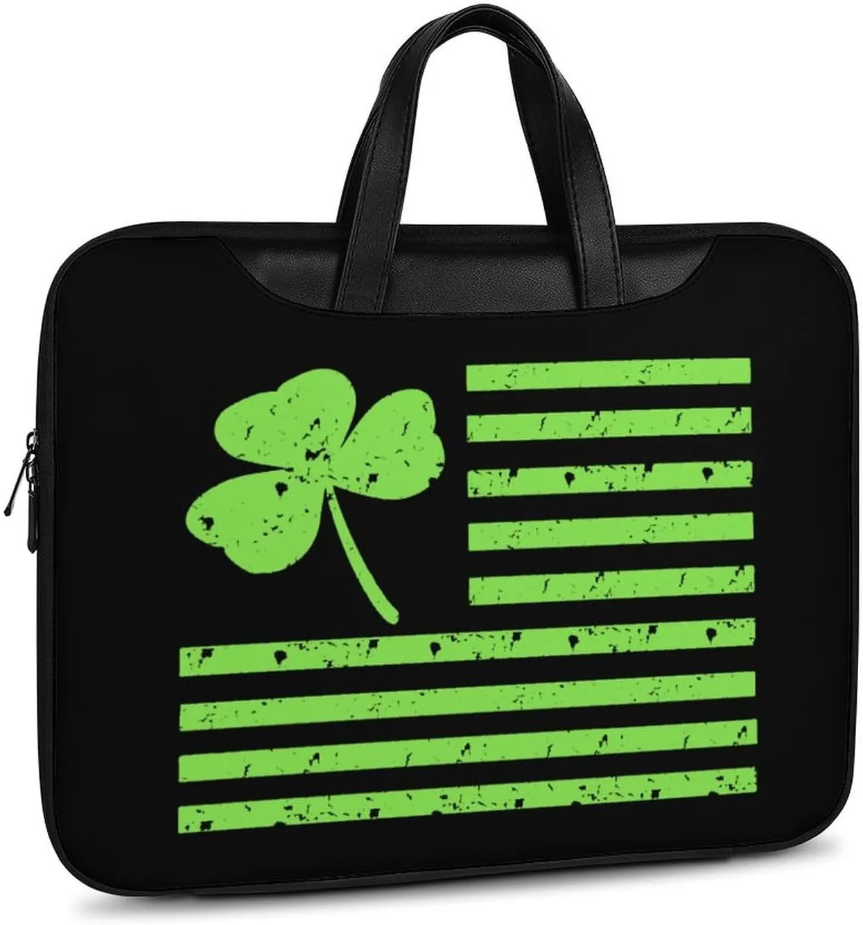 Shamrock Flag Leather Bag Laptop Case Slim Water Resistant Computer Bags with Handle Briefcase for Work