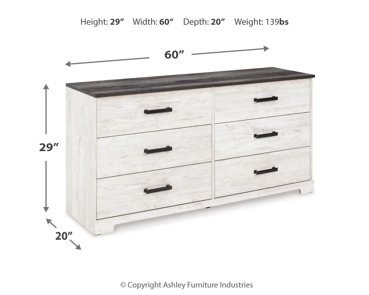 Shawburn Queen Panel Headboard with Dresser, Chest and Nightstand in Whitewash