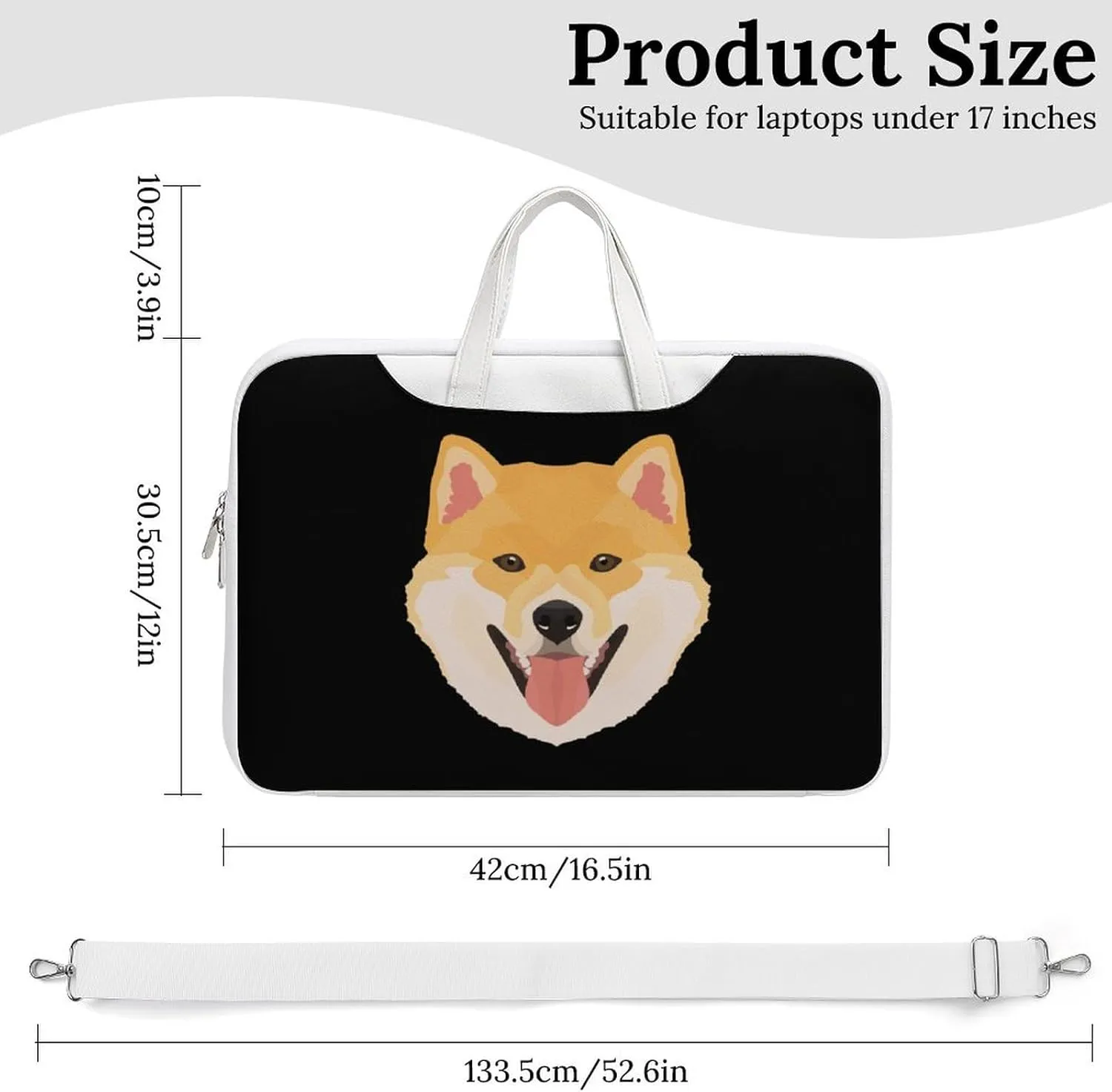 Shiba Dog Leather Bag Laptop Case Slim Water Resistant Computer Bags with Handle Briefcase for Work