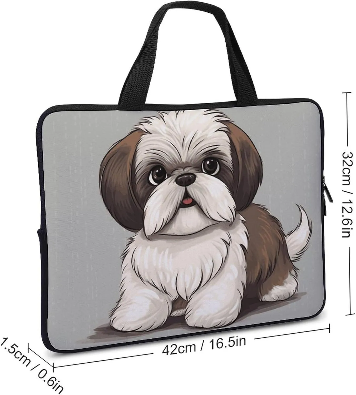 Shih Tzu Dog Laptop Bag Durable Laptop Sleeve Water-Resistant Notebook Bag for Computer Or Tablet