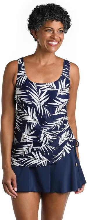 Shirred Skirted Swim Dress One Piece Swimsuit