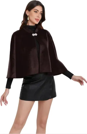Short Cape for Womens Winter Warm Shawl Wraps Cardigan Dressy Cloak for Party