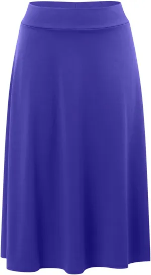 Skirts Pants Women's Solid Lightweight Flare Midi Pull On Closure Skirt S XXL Plus Size Double Split Skirts for