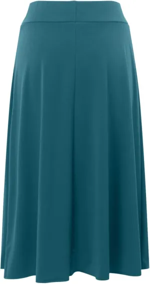 Skirts Pants Women's Solid Lightweight Flare Midi Pull On Closure Skirt S XXL Plus Size Double Split Skirts for