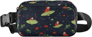 Sloth Ufo Fanny Pack Water Resistant, Women Men Waist Pack Sling Bag Purse for Travel Hiking