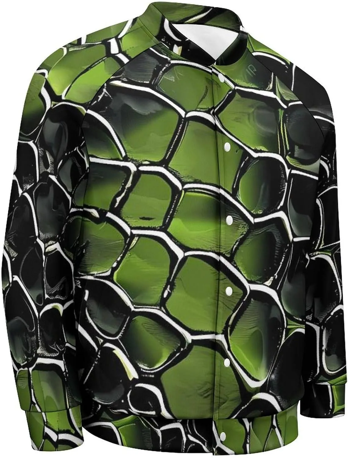 Snake Pattern Lightweight Men's Baseball Jackets Relaxed Fit Varsity Bomber Jacket Windbreaker Coat