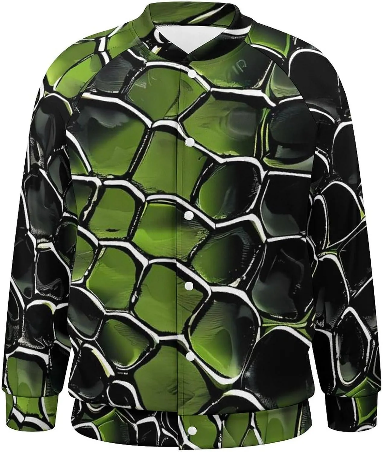 Snake Pattern Lightweight Men's Baseball Jackets Relaxed Fit Varsity Bomber Jacket Windbreaker Coat