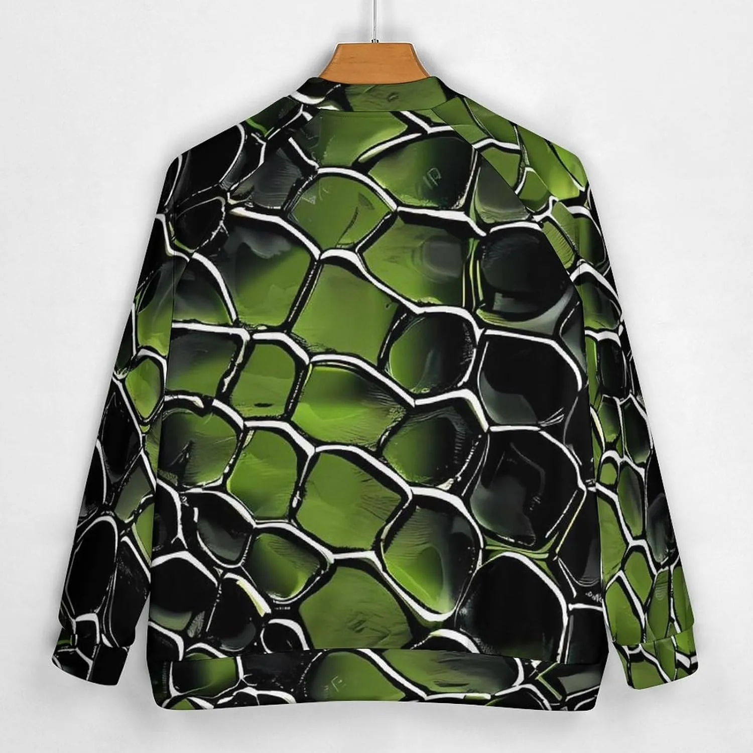Snake Pattern Lightweight Men's Baseball Jackets Relaxed Fit Varsity Bomber Jacket Windbreaker Coat