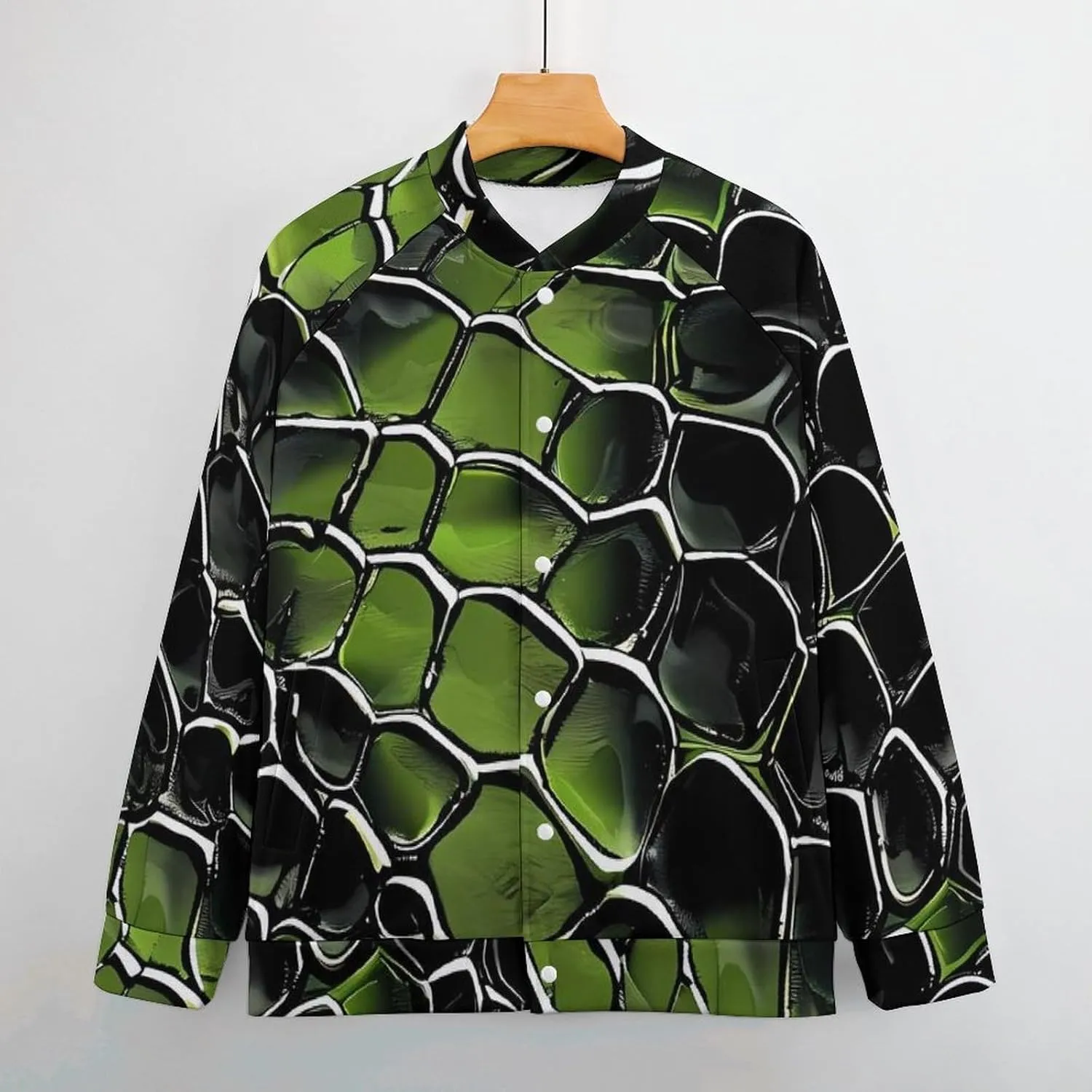 Snake Pattern Lightweight Men's Baseball Jackets Relaxed Fit Varsity Bomber Jacket Windbreaker Coat