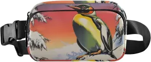 Snow Penguin Fanny Pack Water Resistant, Women Men Waist Pack Sling Bag Purse for Travel Hiking