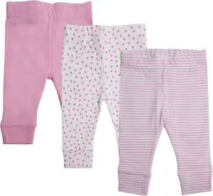 Spasilk Baby Cotton Pants for Newborns and Infants, Tapered, 3 Pack