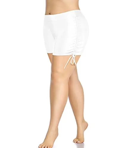 Sporty Boylegs Swim Bottoms Plus Size Swim Shorts-White