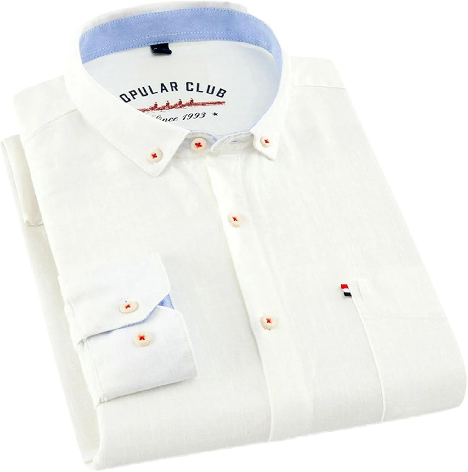Spring Cotton and Linen Shirt Men's Long Sleeve Linen Cotton Light Casual Loose Shirt