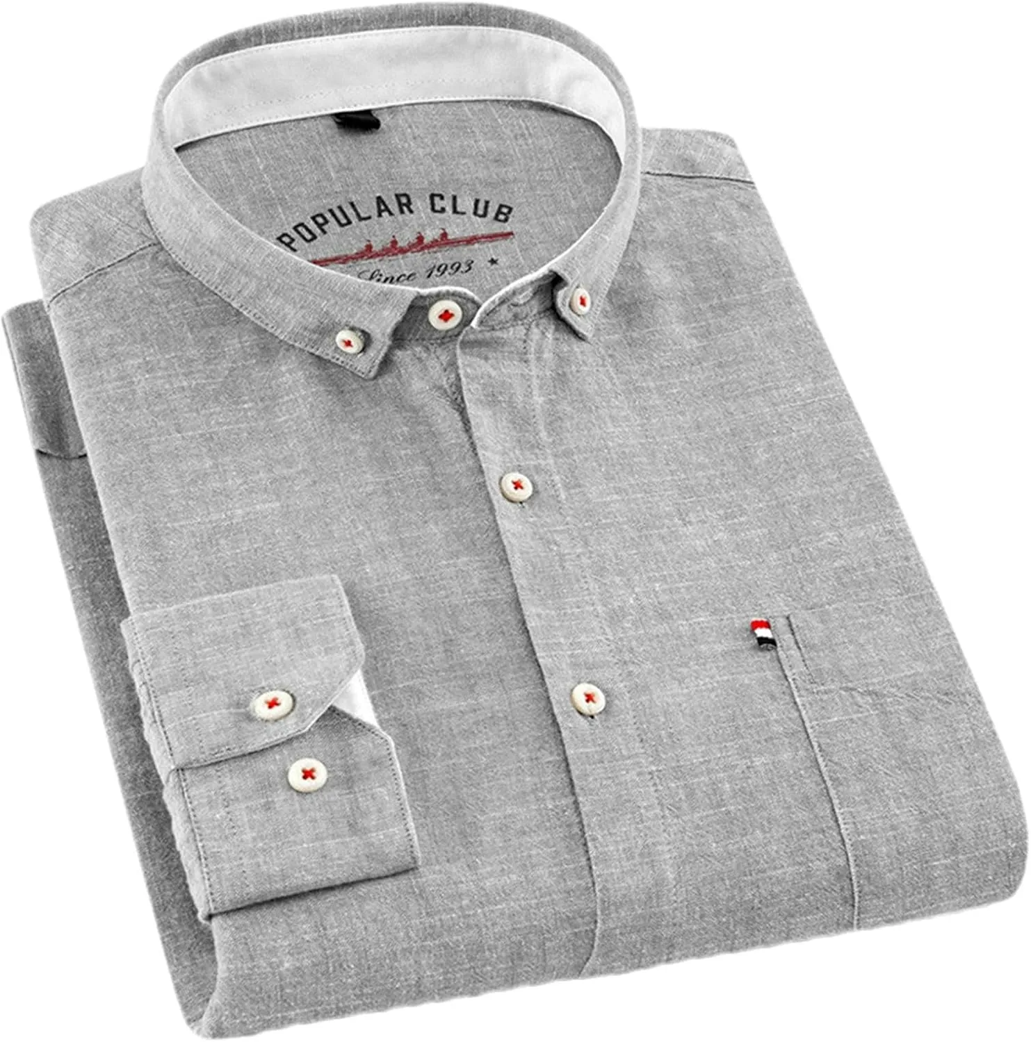 Spring Cotton and Linen Shirt Men's Long Sleeve Linen Cotton Light Casual Loose Shirt