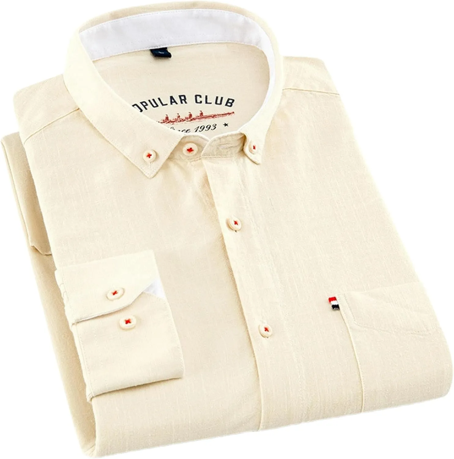 Spring Cotton and Linen Shirt Men's Long Sleeve Linen Cotton Light Casual Loose Shirt