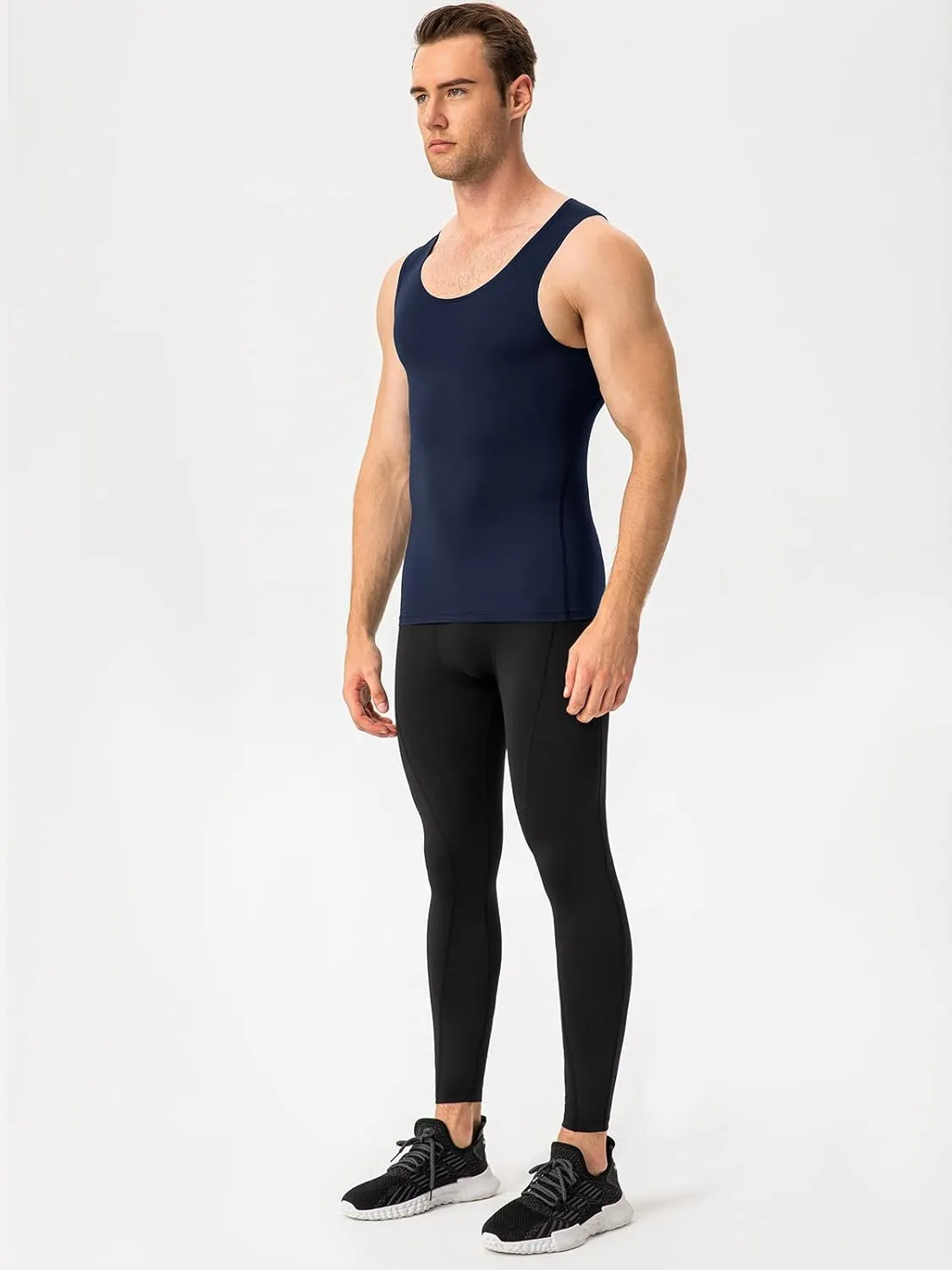 SPVISE 1 or 3 Pack Men's Compression Shirts Sleeveless Tank Top Dry Fit Athletic Workout Sports Running Base Layer Undershirt
