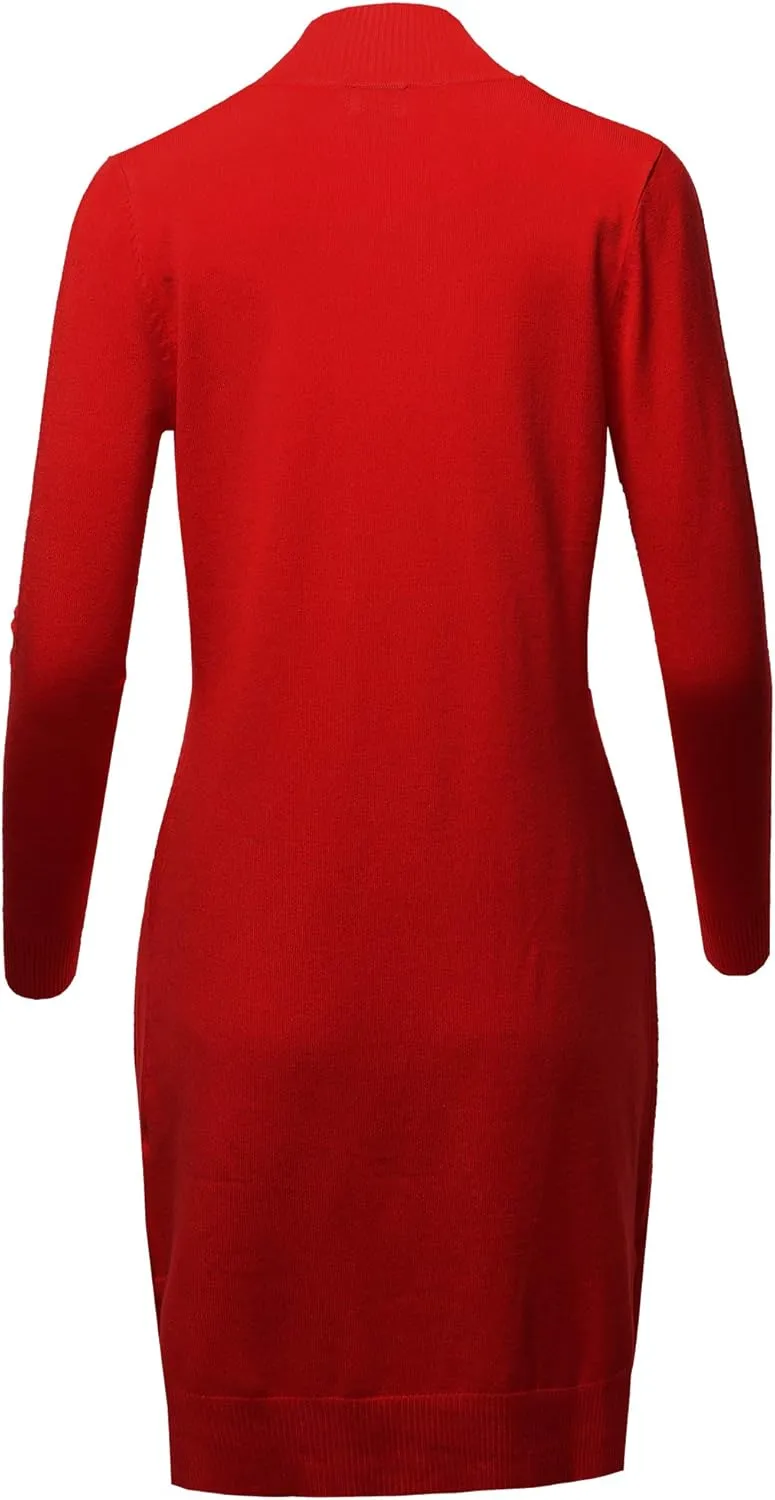 STARJJ Womens Soft Stetchy Knit Longline Open Front Sweater Cardigan with Pockets (S-3X)