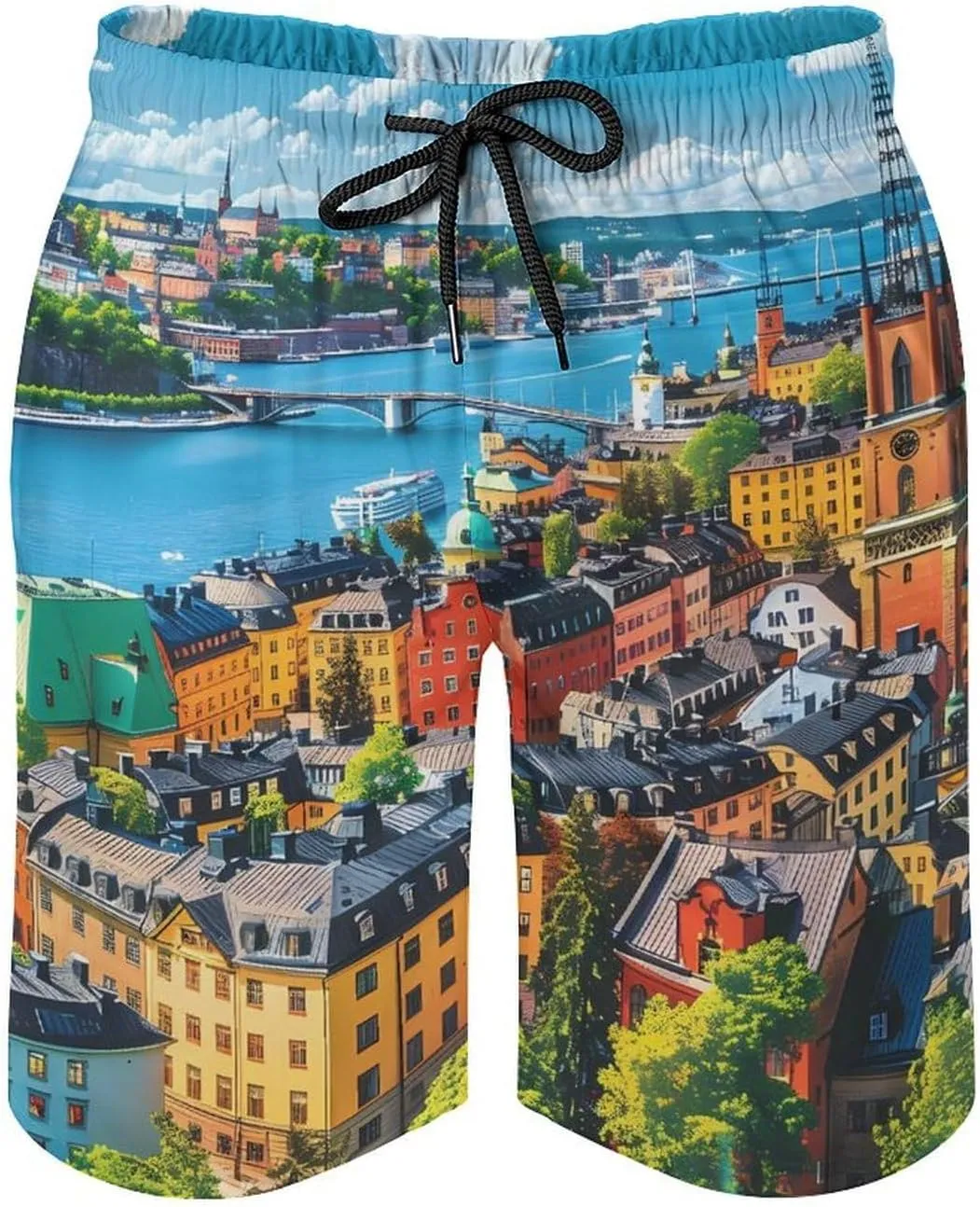 Stockholm Sweden Men's Swim Trunks Quick Dry Board Shorts Breathable Summer Beach Shorts Bathing Suits