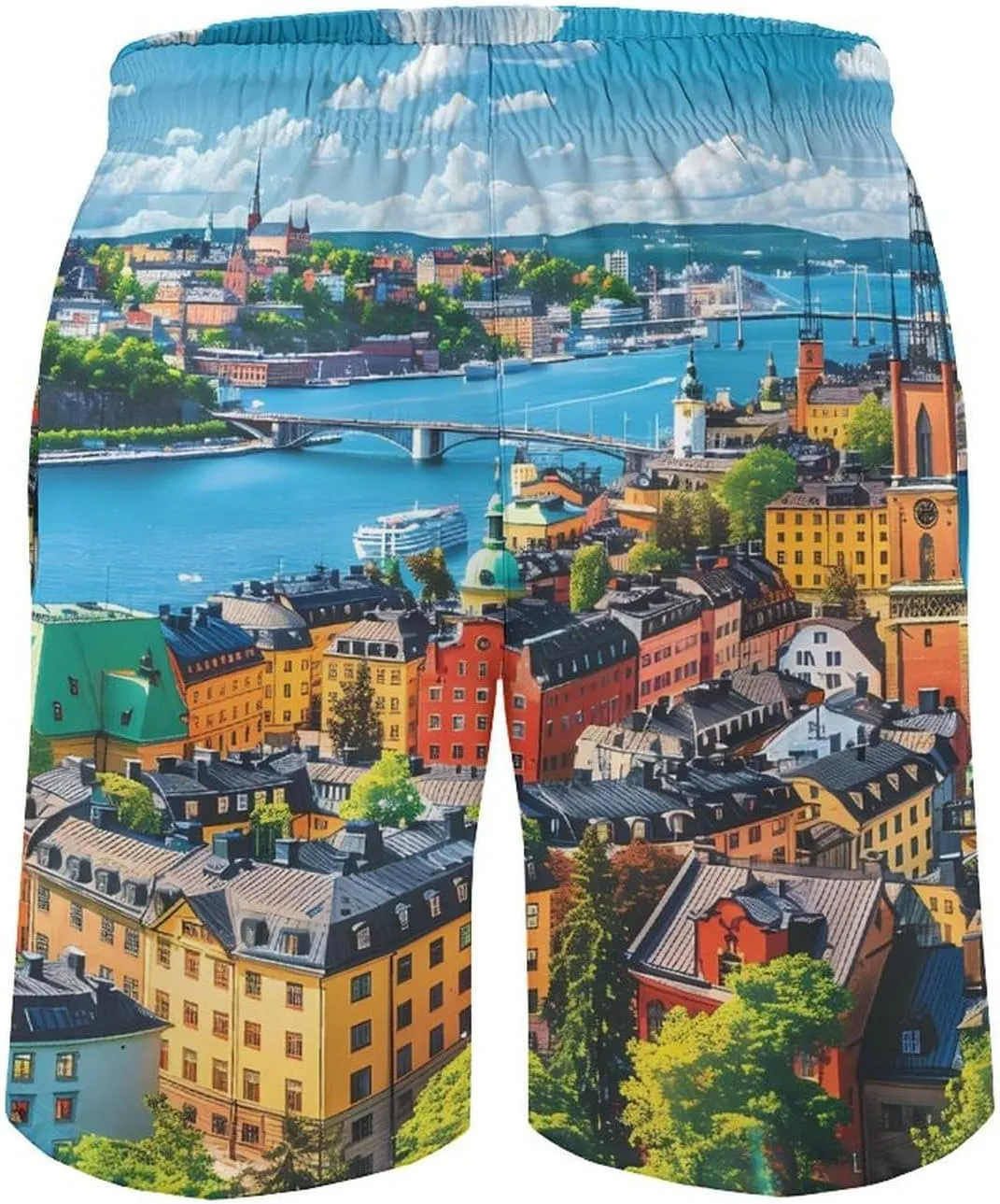 Stockholm Sweden Men's Swim Trunks Quick Dry Board Shorts Breathable Summer Beach Shorts Bathing Suits