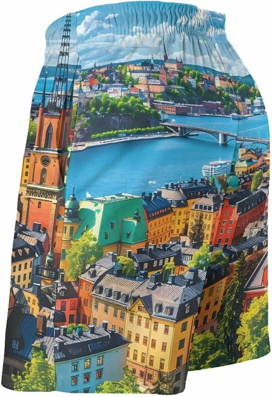 Stockholm Sweden Men's Swim Trunks Quick Dry Board Shorts Breathable Summer Beach Shorts Bathing Suits