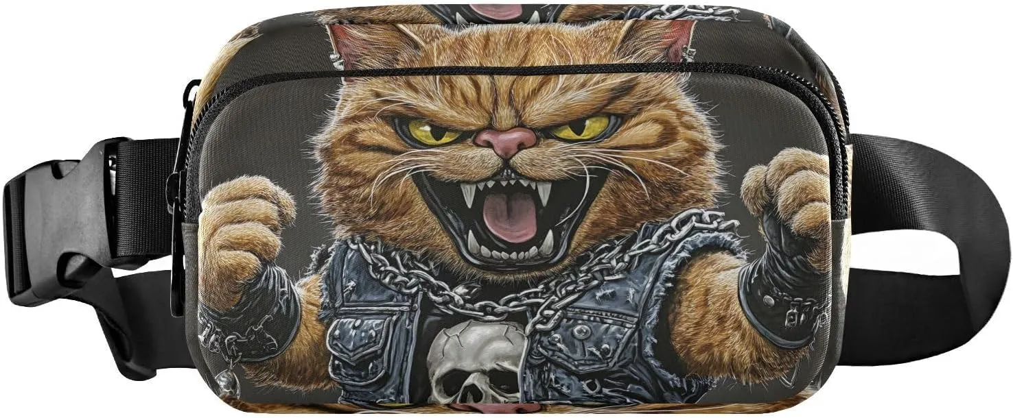 Street Cat Fanny Pack Water Resistant Waist Pack Sling Bag Purse for Women Men Travel Hiking