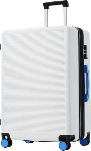 Suitcase Hardshell Luggage, White, One Size