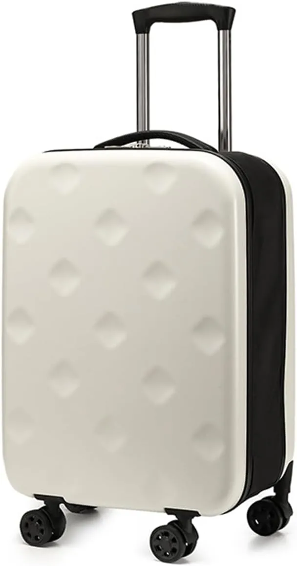 Suitcases with Wheels Expandable Foldable Luggage, 20 Inch Hard Case Luggage Carry on Spinner Wheels Expand (White,20inch)