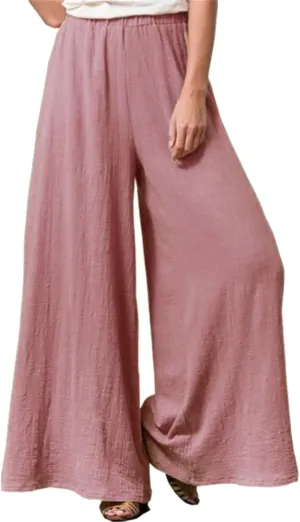 Summer Palazzo Pants for Women Fashion 2025 Cotton Linen Wide Leg Flowy Pants Solid Lightweight Casual Baggy Trousers