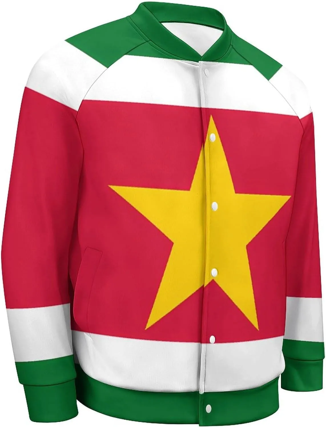 Surinam Flag Surinamian Lightweight Men's Baseball Jackets Relaxed Fit Varsity Bomber Jacket Windbreaker Coat