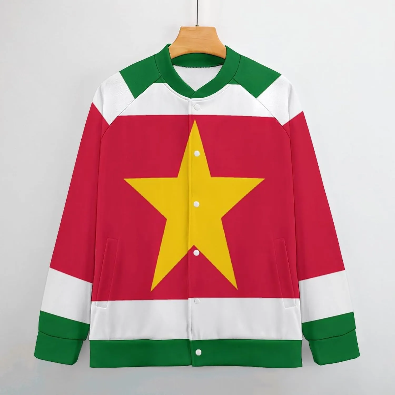 Surinam Flag Surinamian Lightweight Men's Baseball Jackets Relaxed Fit Varsity Bomber Jacket Windbreaker Coat
