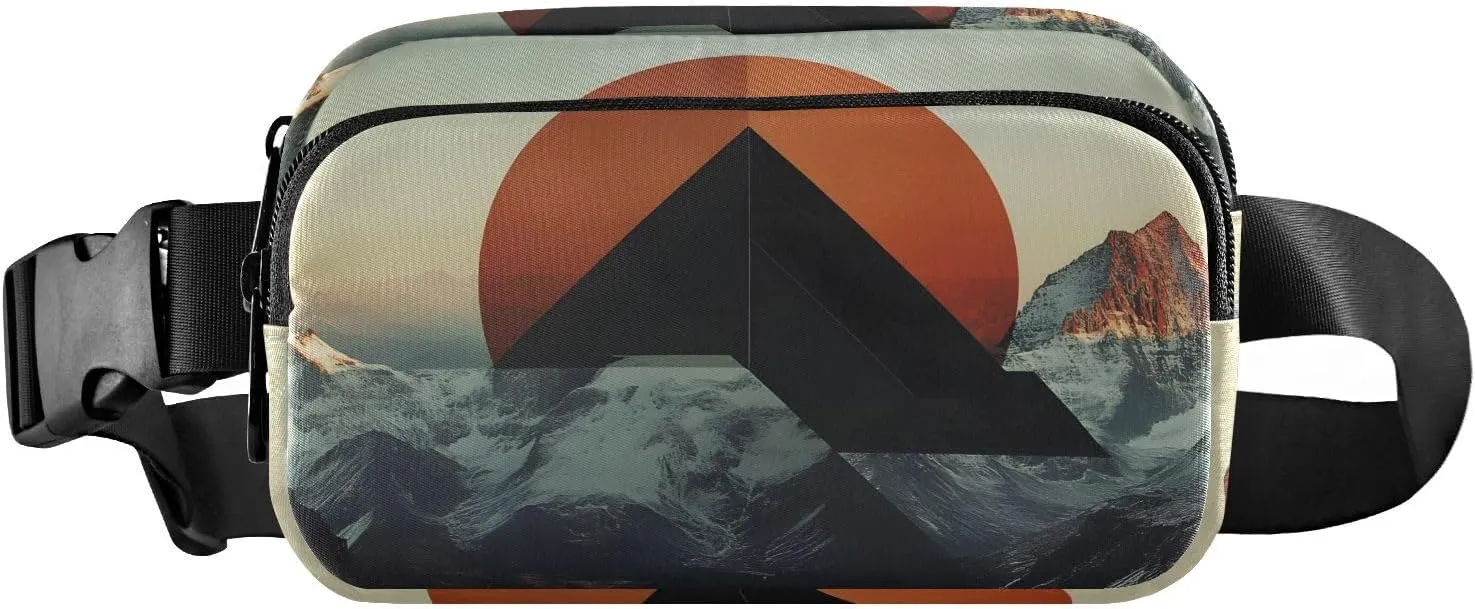 Surreal Mountain Fanny Pack Water Resistant Waist Pack Sling Bag Purse for Women Men Travel Hiking