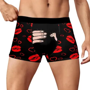 SUWBMHWE Valentines Day Men's Underwear Mens Active Low Stretch Breathable Boxer Briefs Comfortable Boxer for Men Love Style