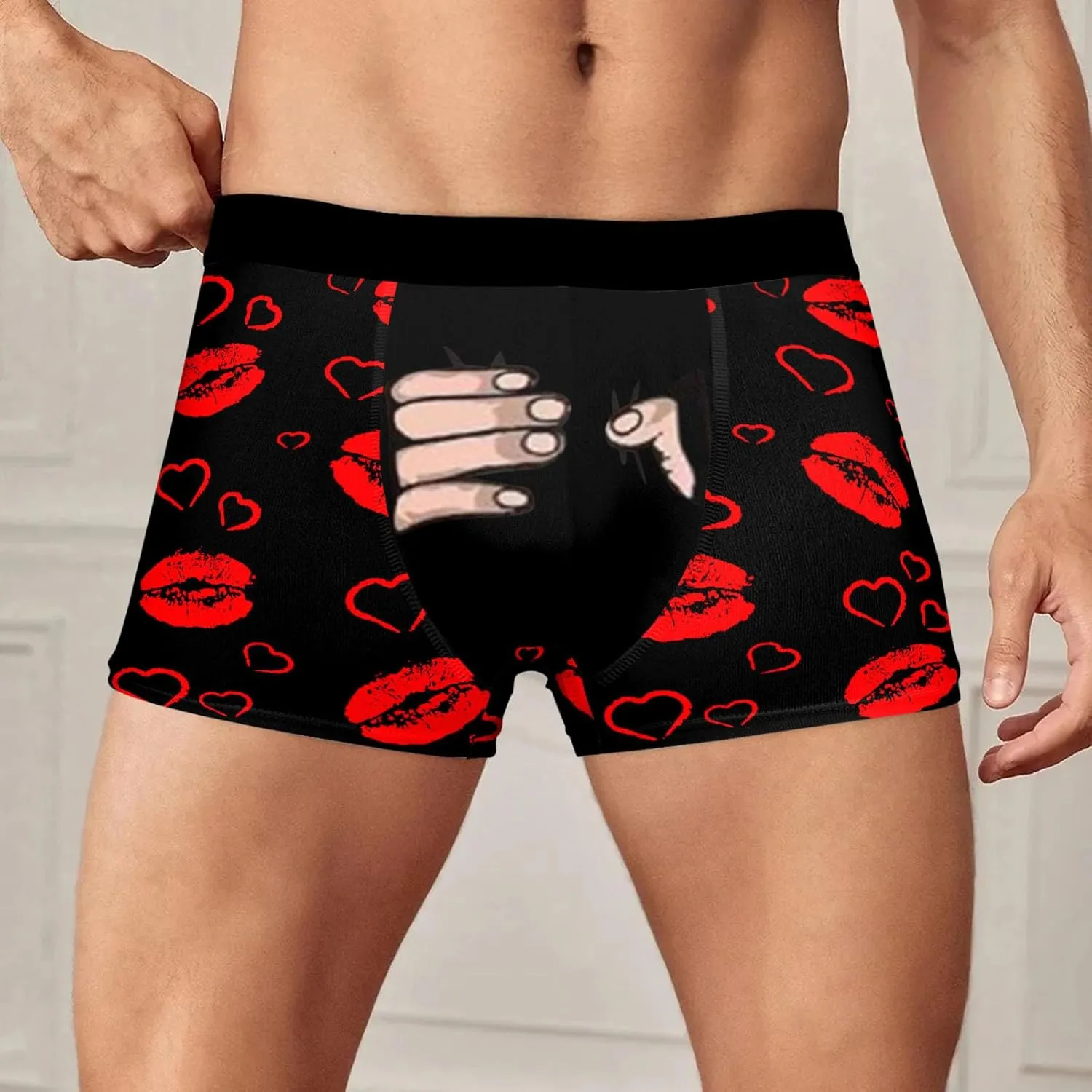 SUWBMHWE Valentines Day Men's Underwear Mens Active Low Stretch Breathable Boxer Briefs Comfortable Boxer for Men Love Style