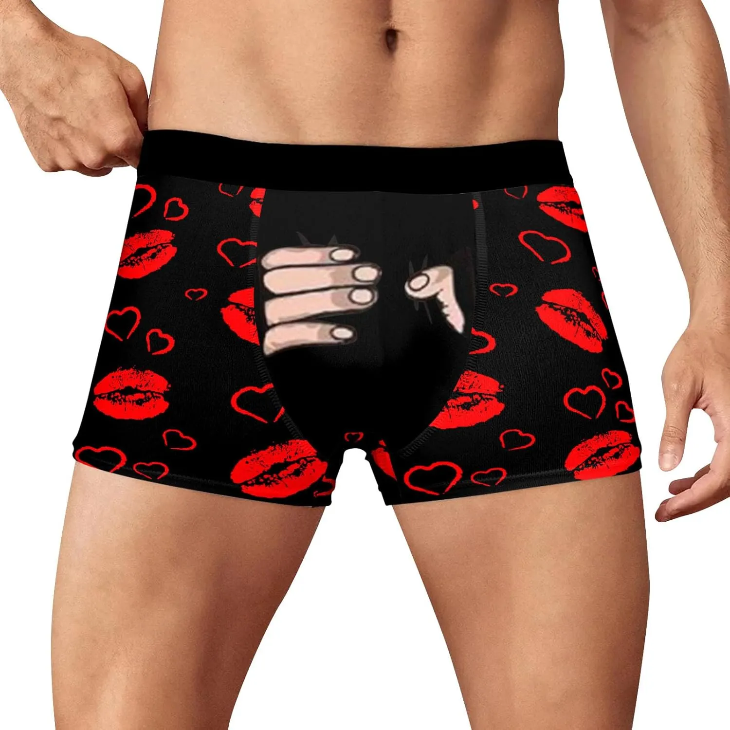 SUWBMHWE Valentines Day Men's Underwear Mens Active Low Stretch Breathable Boxer Briefs Comfortable Boxer for Men Love Style