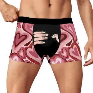 SUWBMHWE Valentines Day Men's Underwear Mens Active Low Stretch Breathable Boxer Briefs Comfortable Boxer for Men Love Style