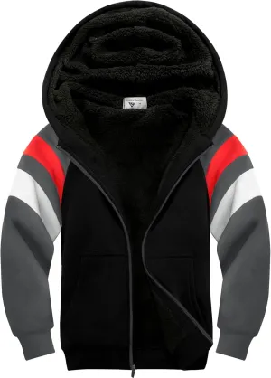 SWISSWELL Boy Jacket Fleece Lined Hoodie Long Sleeve Zip up Soft Warm Sweatshirt Outerwear for Kids